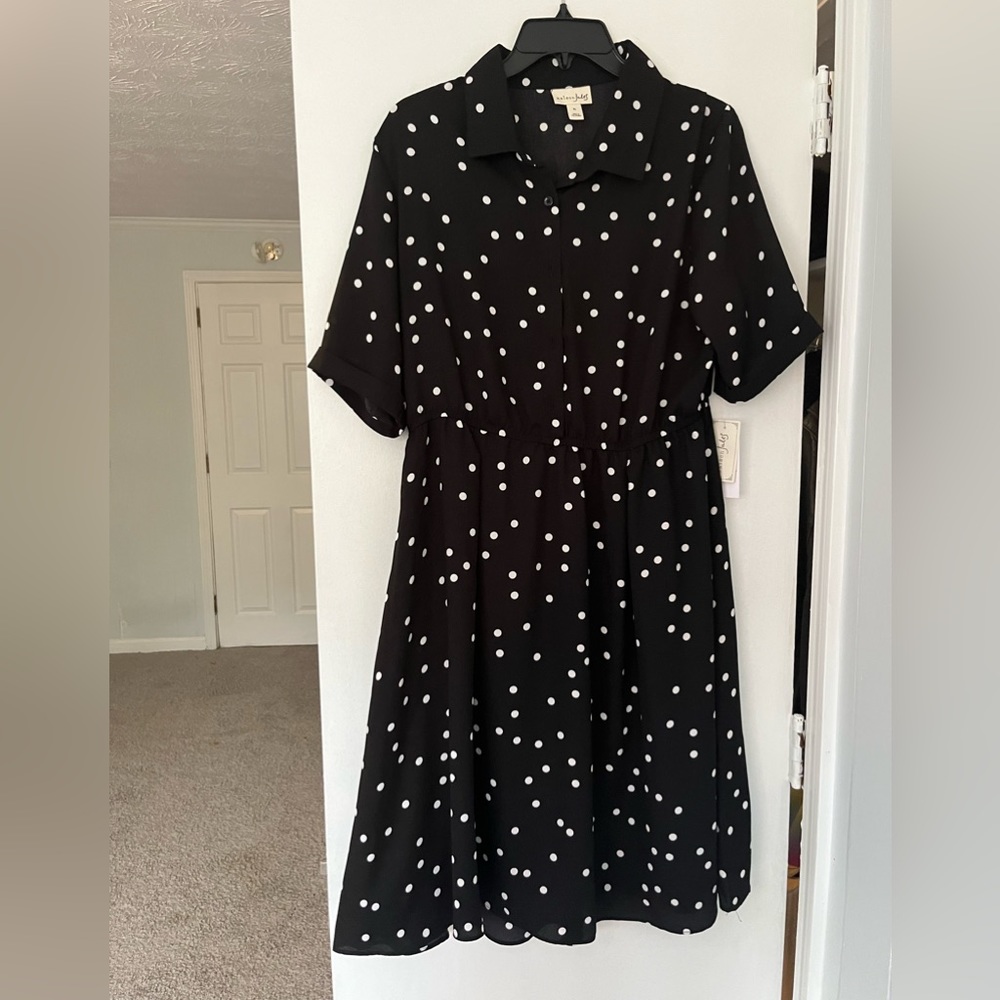 Black/white polka dot Maison Jules dress- Sz10